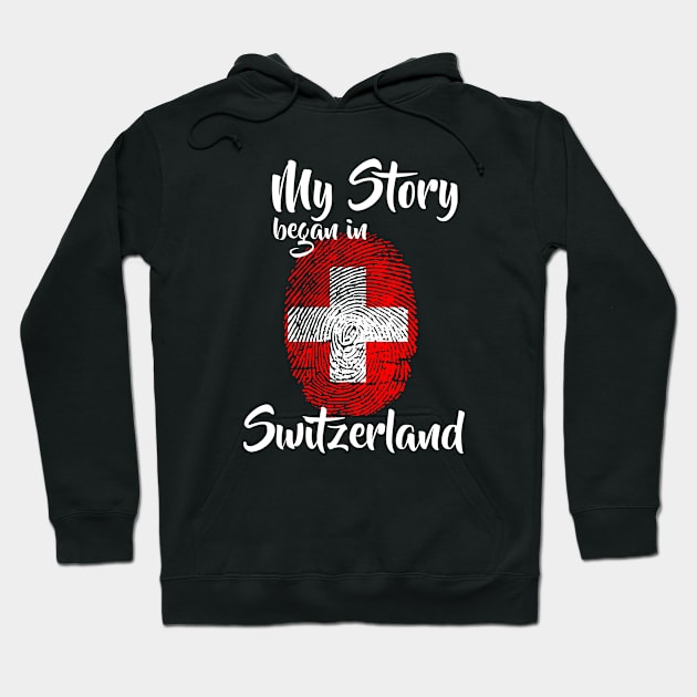 Switzerland Flag Fingerprint My Story DNA Swiss Hoodie by Your Culture & Merch